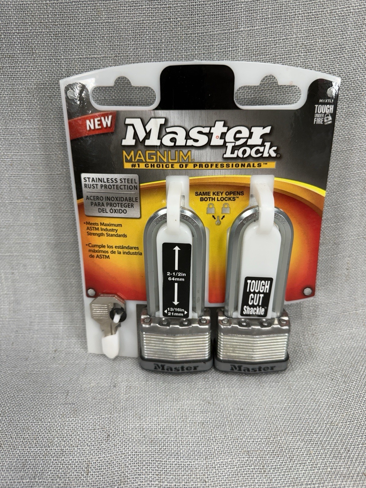 Master Lock Magnum M1XTLJ Keyed Alike Padlocks 2 Pack 2-1/2” Shackle NEW