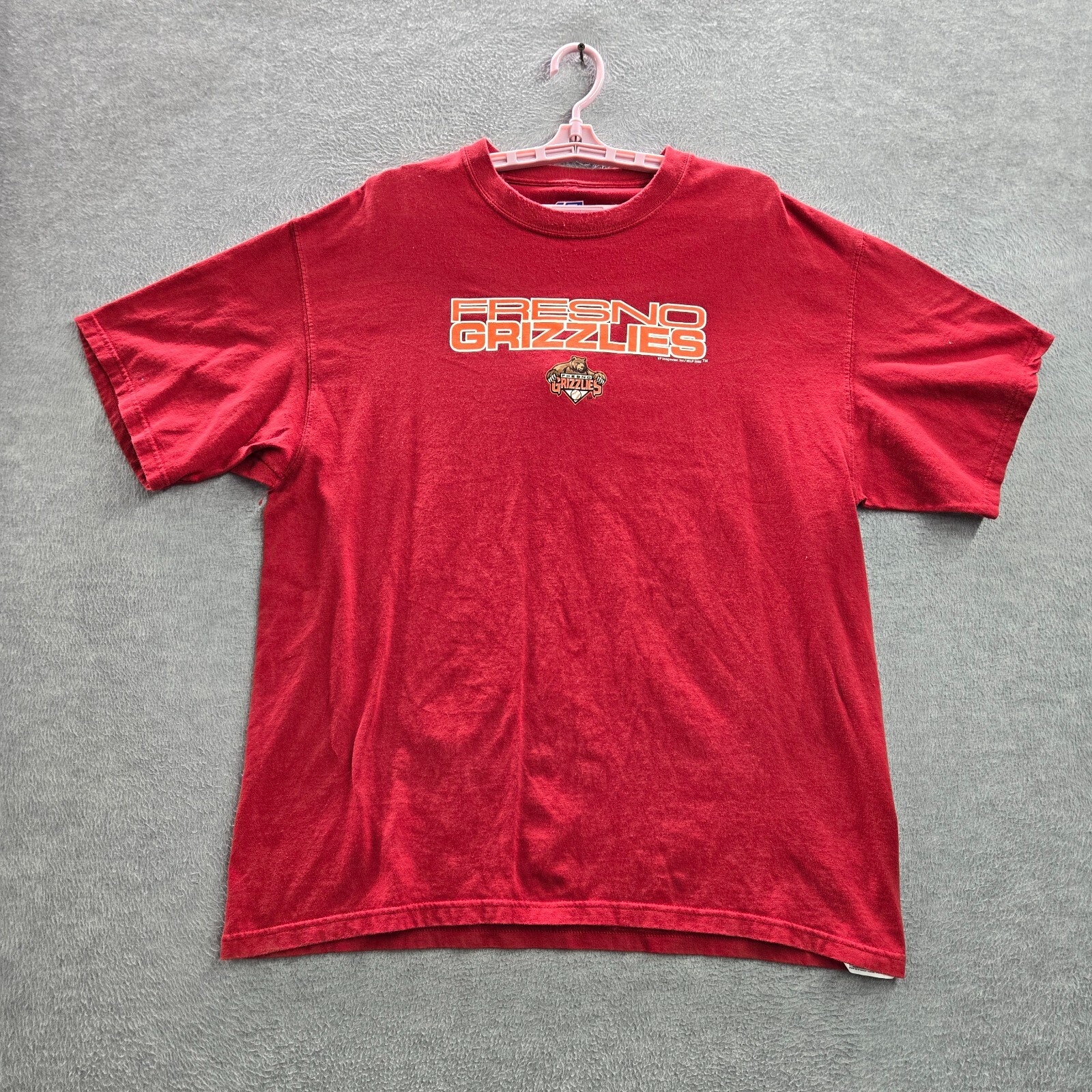 VINTAGE Fresno Grizzlies Men Top XL Red Shirt Logo Graphic Y2K Tee