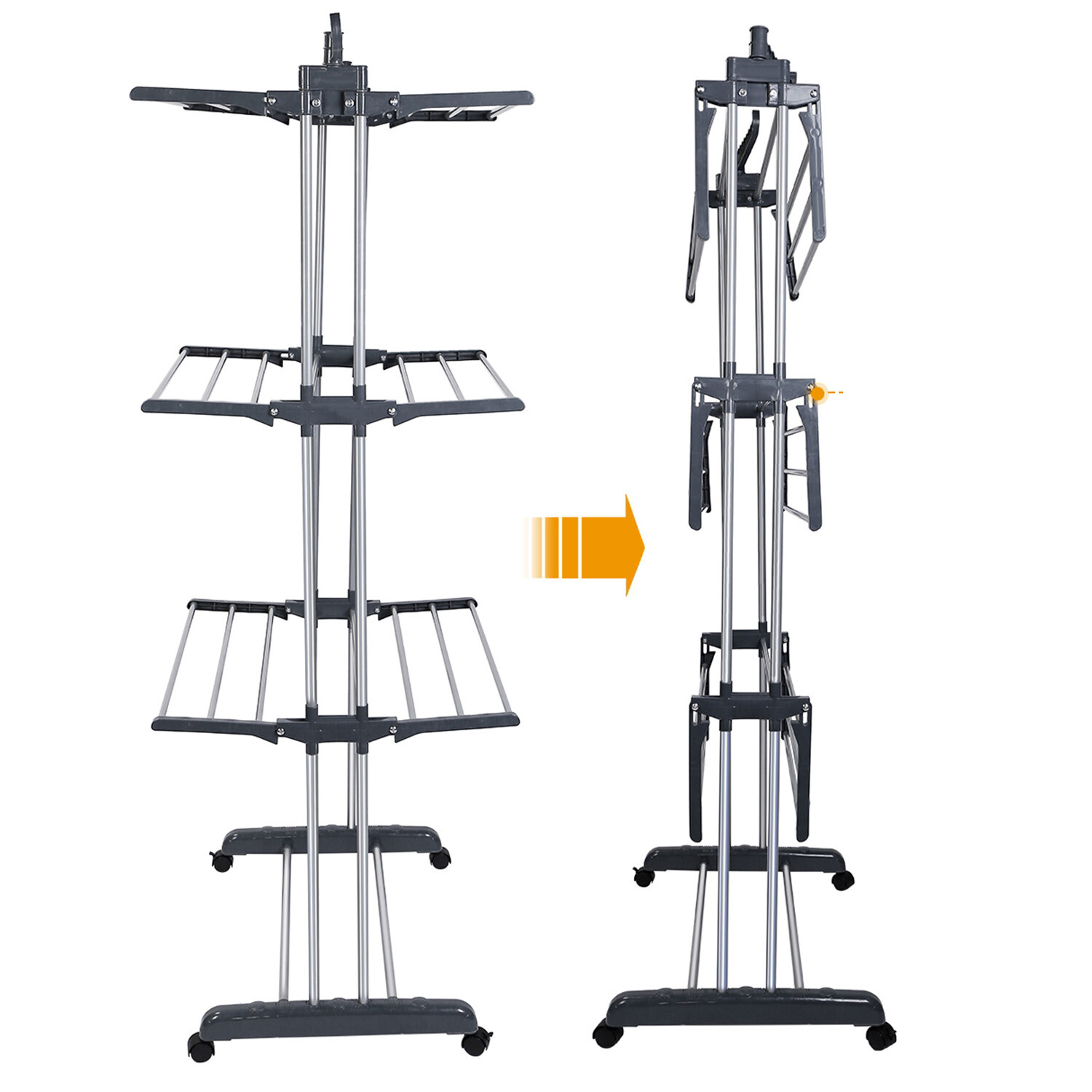 88LBS Load Folding Laundry Drying Rack Foldable Cloth Dryer Hanger Stand Storage