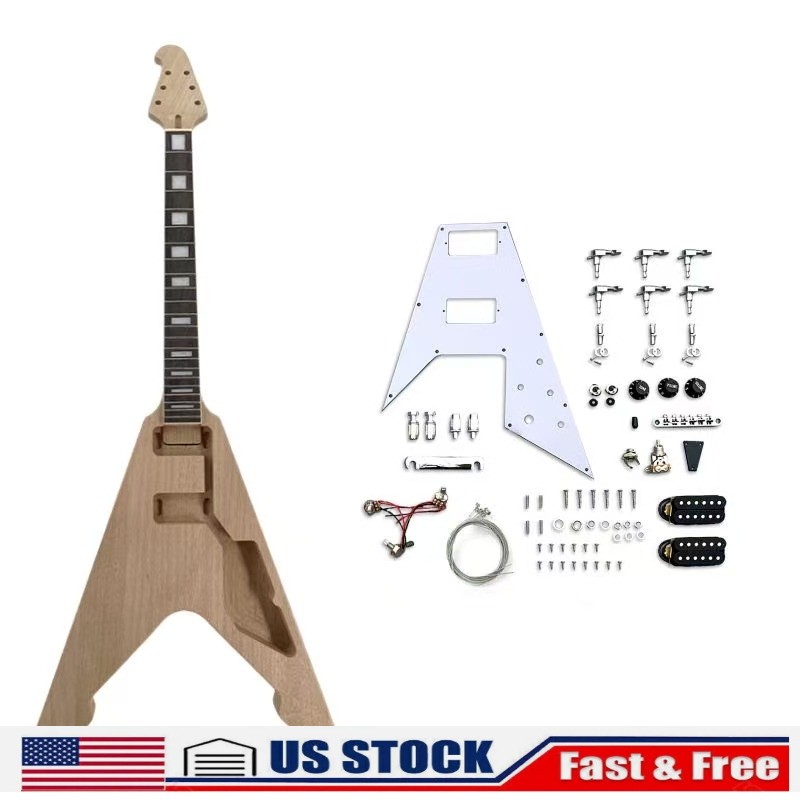 1 Set Electric Guitar Kit Mahogany Guitar Body 22 Fret Rosewood Guitar Neck