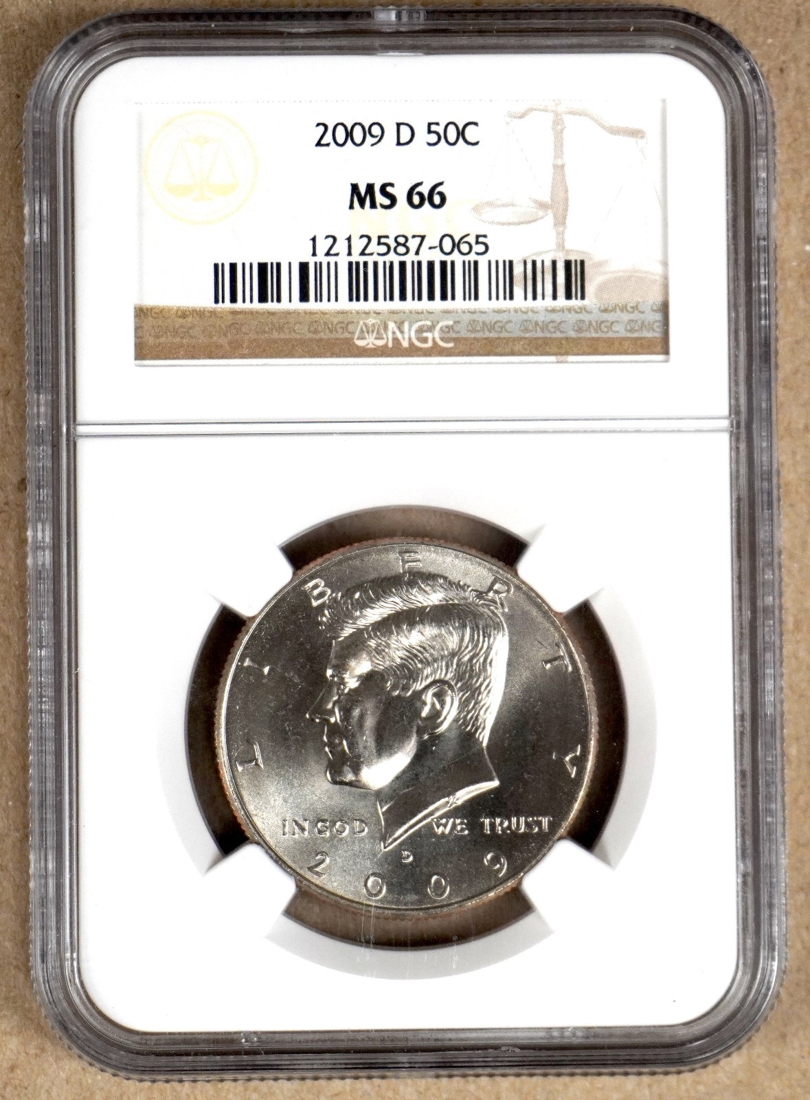 2009-D KENNEDY HALF DOLLAR NGC MS66 587065 - BUSINESS STRIKE