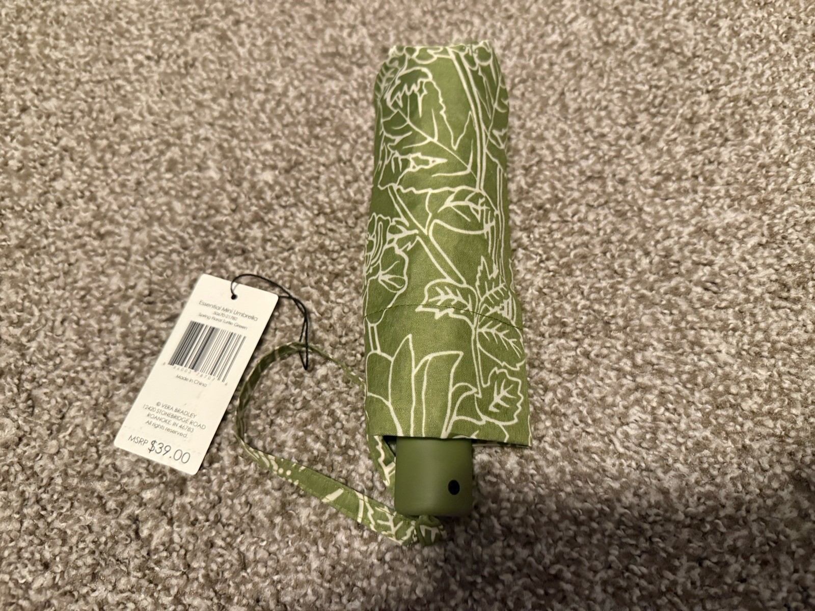 Vera Bradley Essential Mini Umbrella Spring Floral Turtle Green **SEE DESC NEW