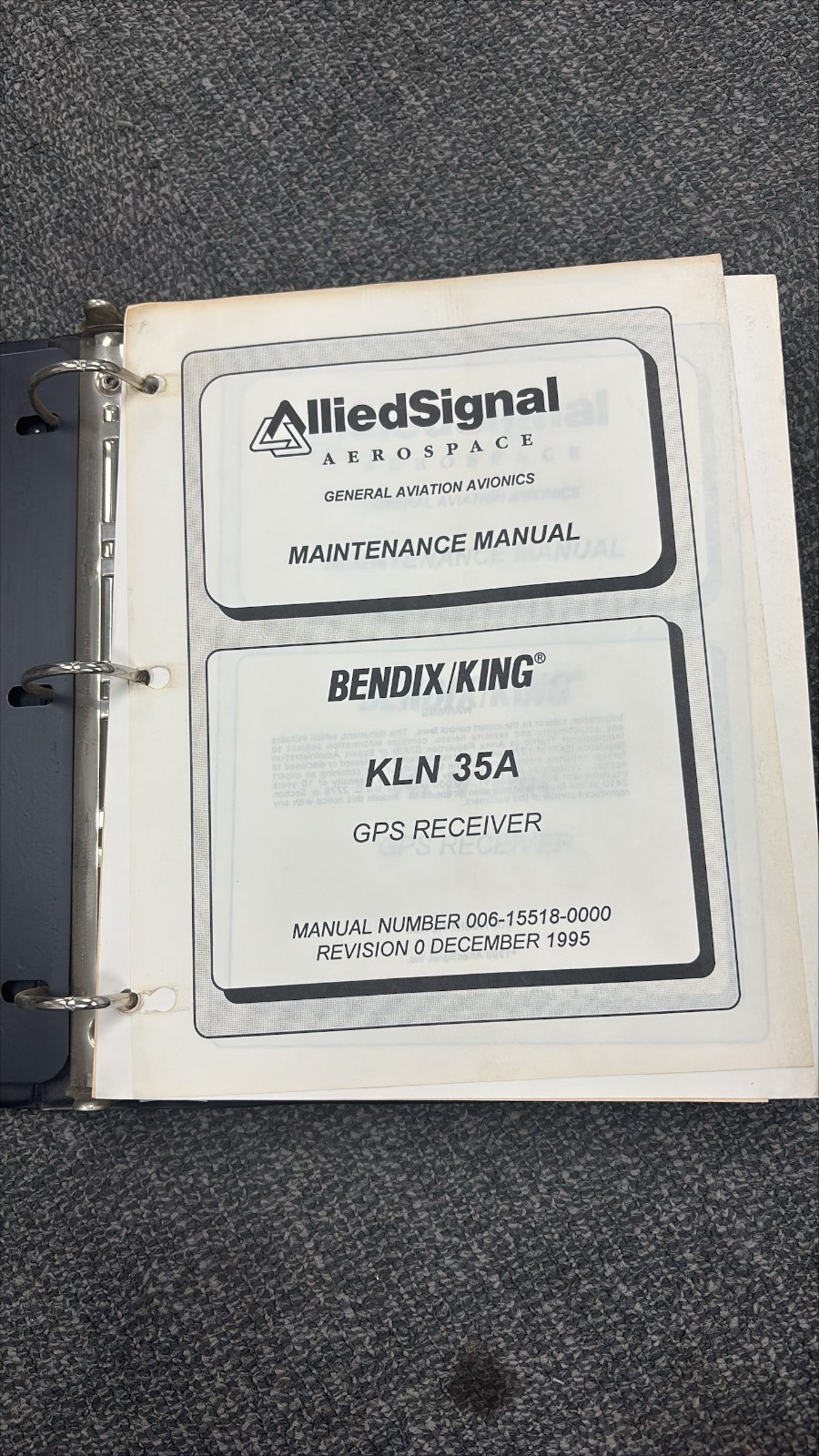 Bendix/King KLN 35A GPS Receiver 15518 Manual