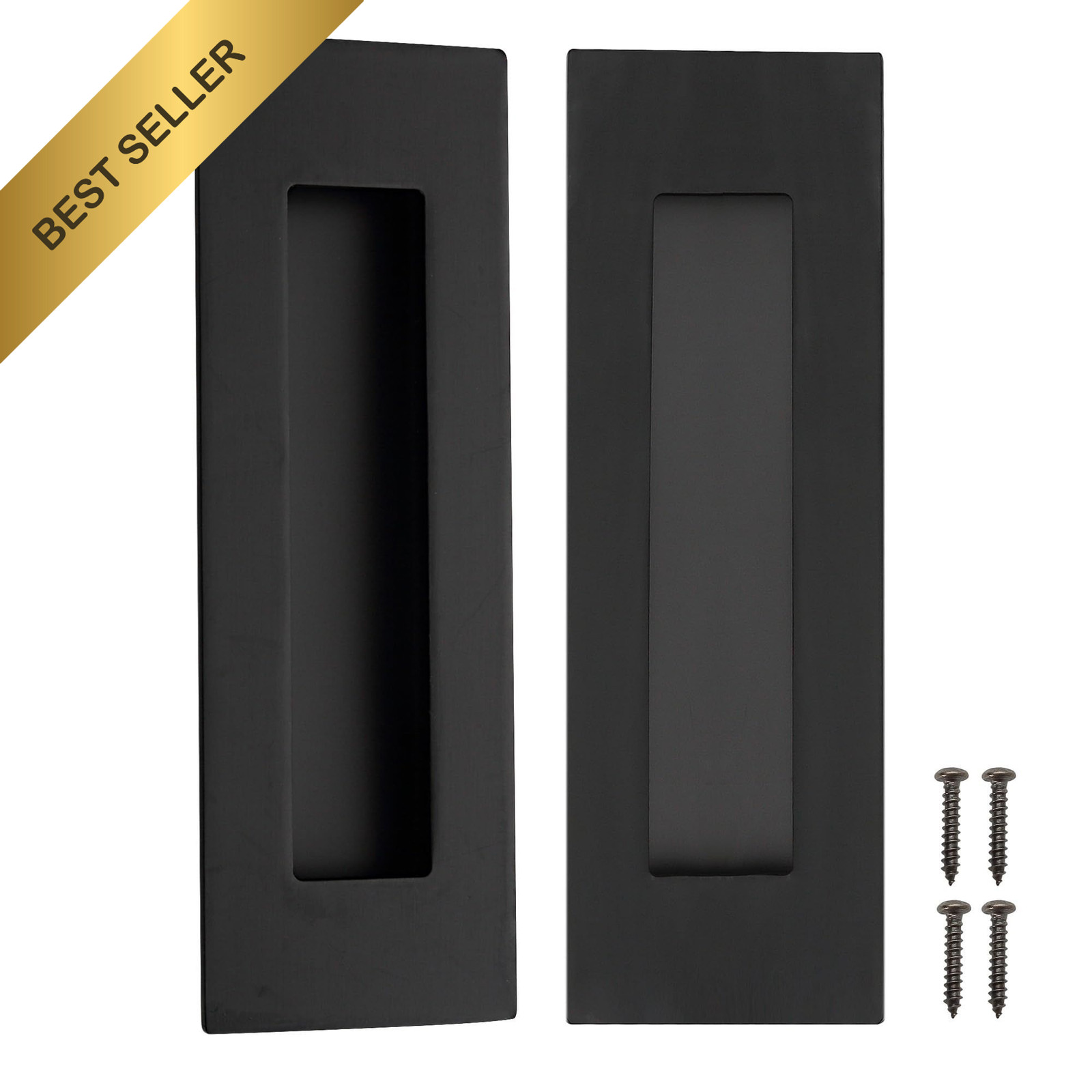 CozyTower 6 Inch Recessed Pocket Door Pull Handle Matte Black Stainless Steel 2
