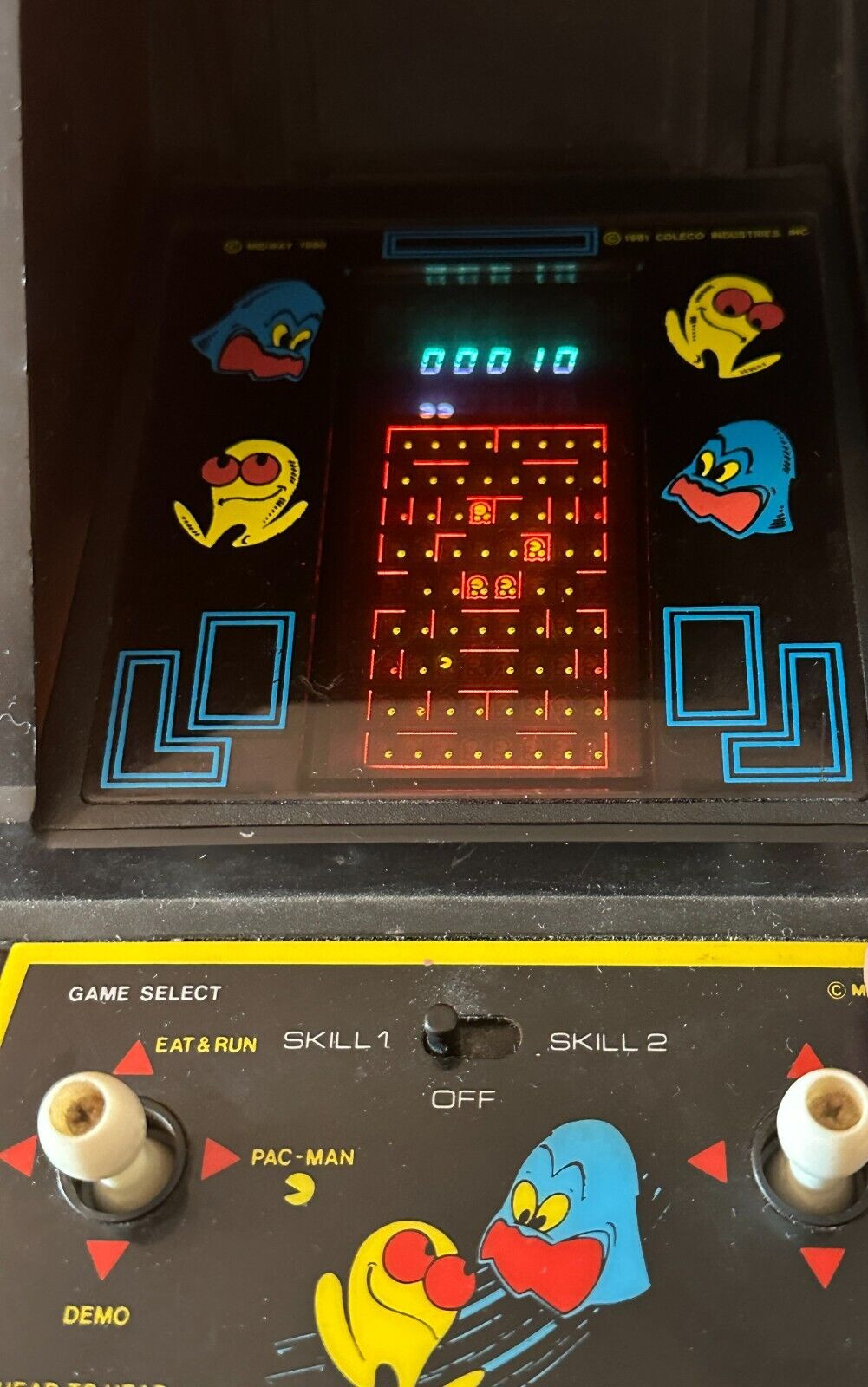 1981 Coleco #2390 Pac-Man Table Top Arcade Game - Tested, Working