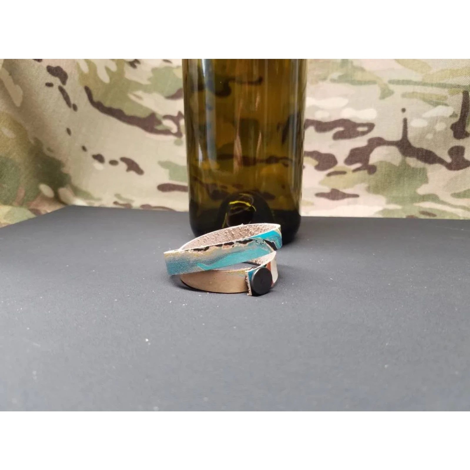 Marbled leather wrap bracelet