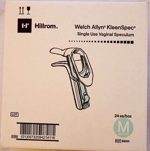24/Box Hillrom Welch Allyn Vaginal Speculum KleenSpec Size MEDIUM  59001 NEW