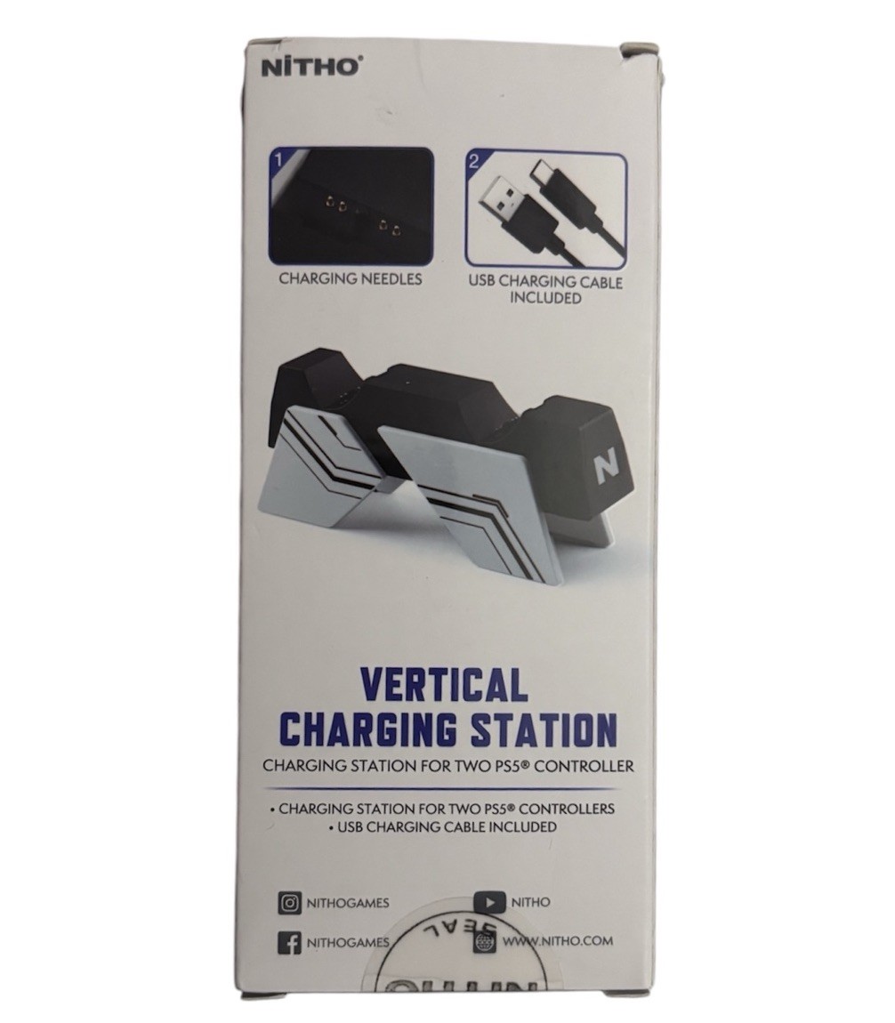 Nitho PS5 Vertical Controller Dual Fast Charging Station for PlayStation5 NEW OB