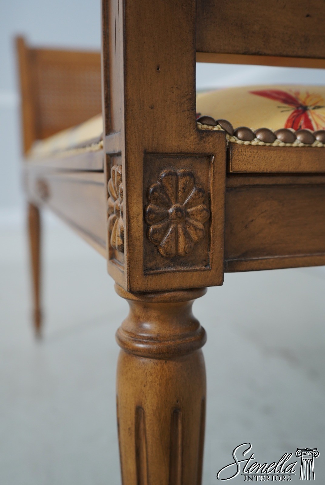 71031: French Louis XVI Cane Side Window Bench