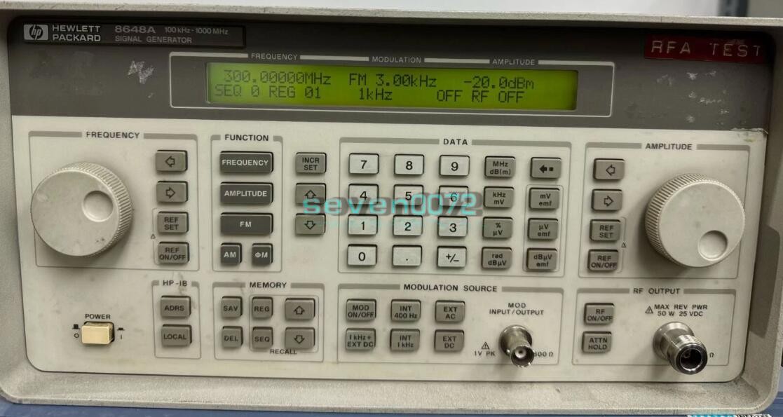 1PCS USD HP 8648A Synthesized RF Signal Generator, 100 kHz to 1000