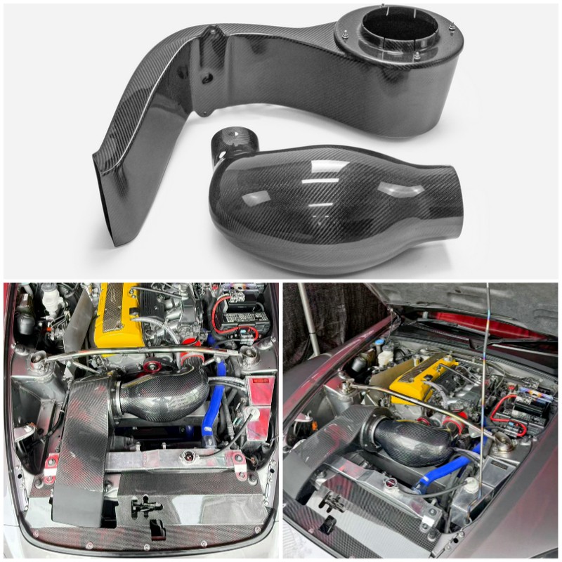 For Honda S2000 AP1 JS Type Carbon Fiber Air Tunnel & Air Box Air Intake Set