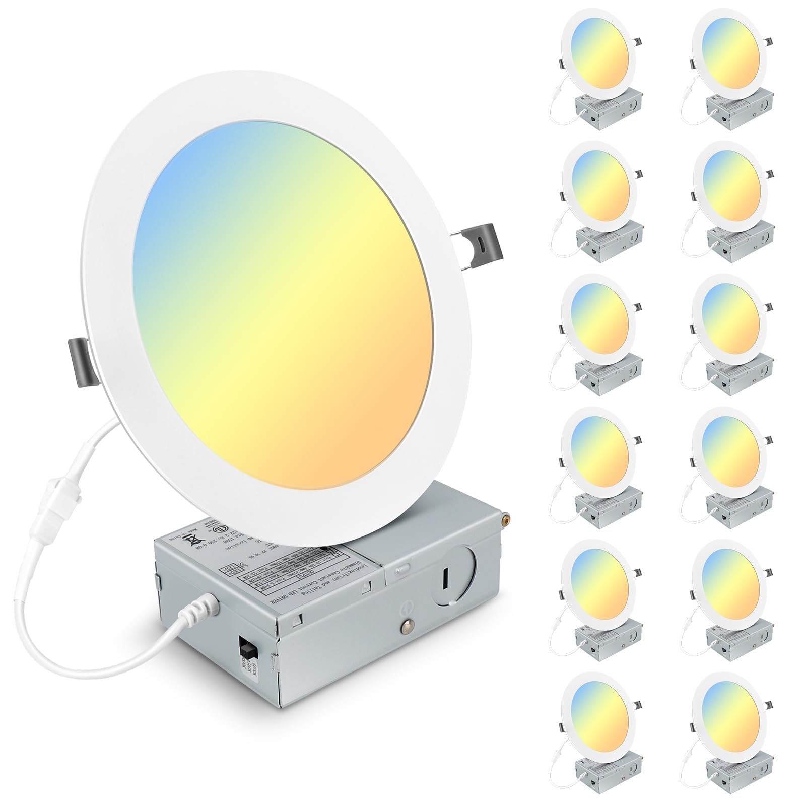 Elaruslux 12 Pack 7 Inch 3CCT 12 Pack, 3 Color Temperature Selectable