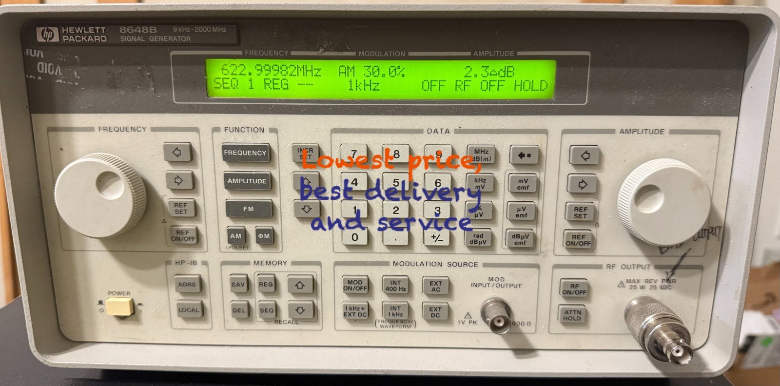 1PC KEYSIGHT HP Agilent 8648B Signal Generator Frequency 9 kHz- 2 GHz Fast ship