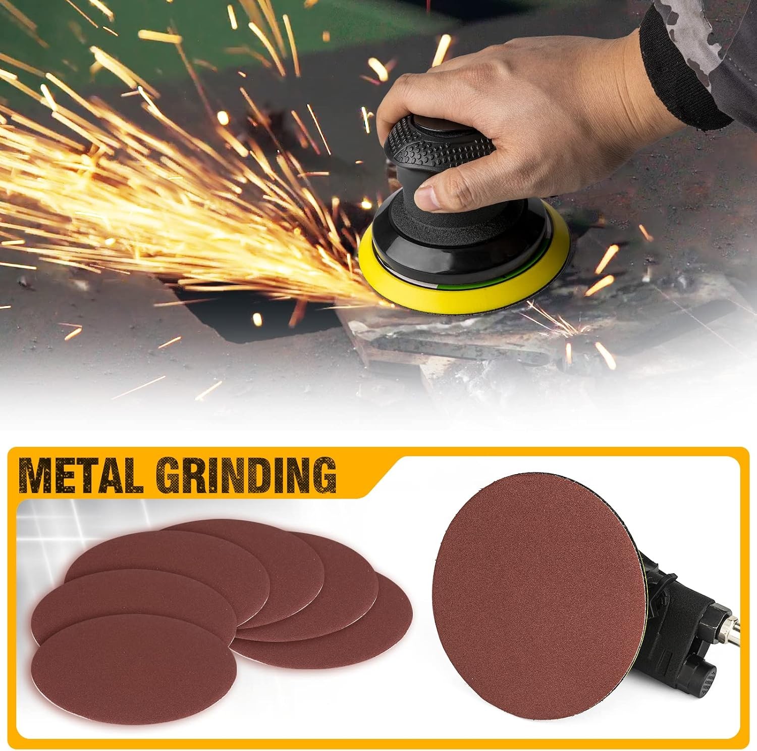 Autolock Air Sander 6 Inch Random Orbital Palm