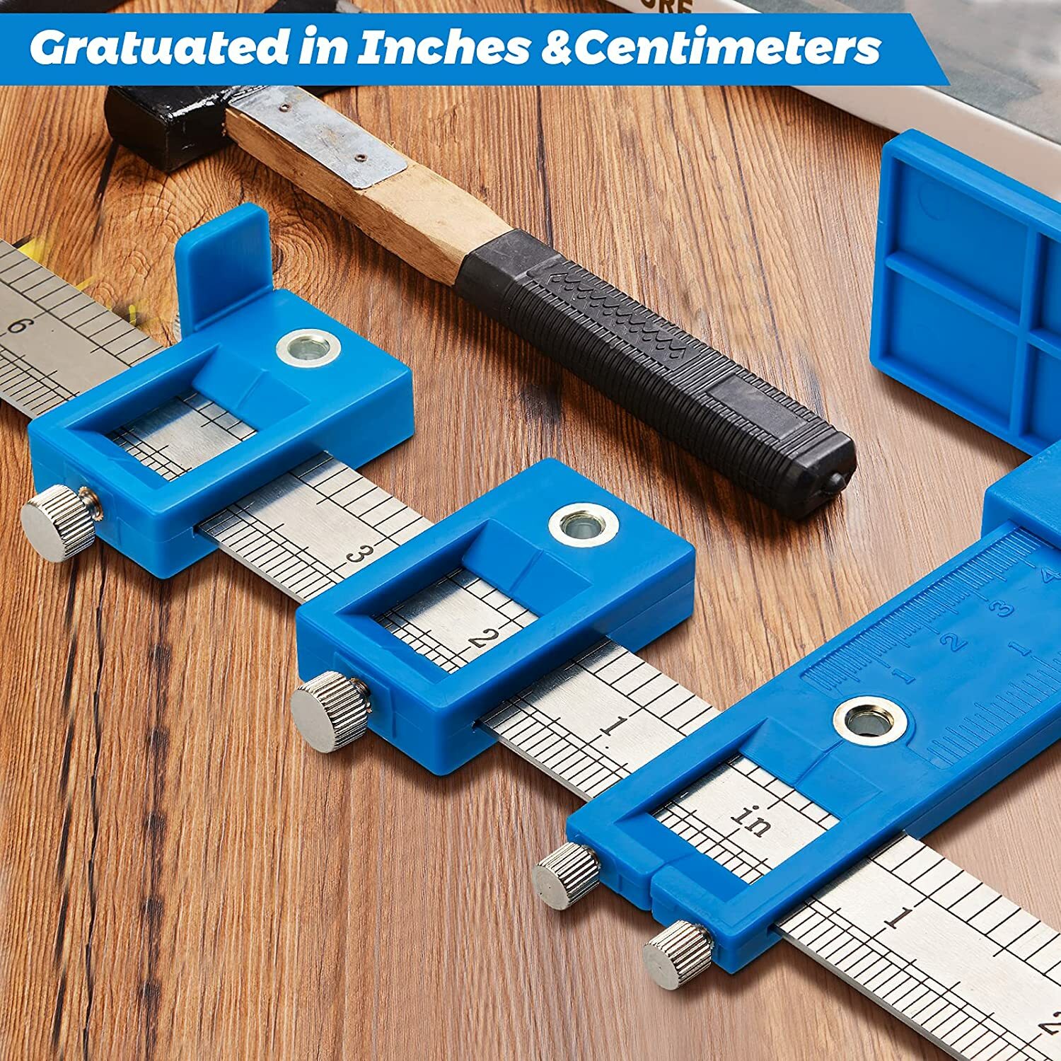 Adjustable Guide Punch Locator Tool Drill Sets Jig Drawer Pull Wood Drilling DIY