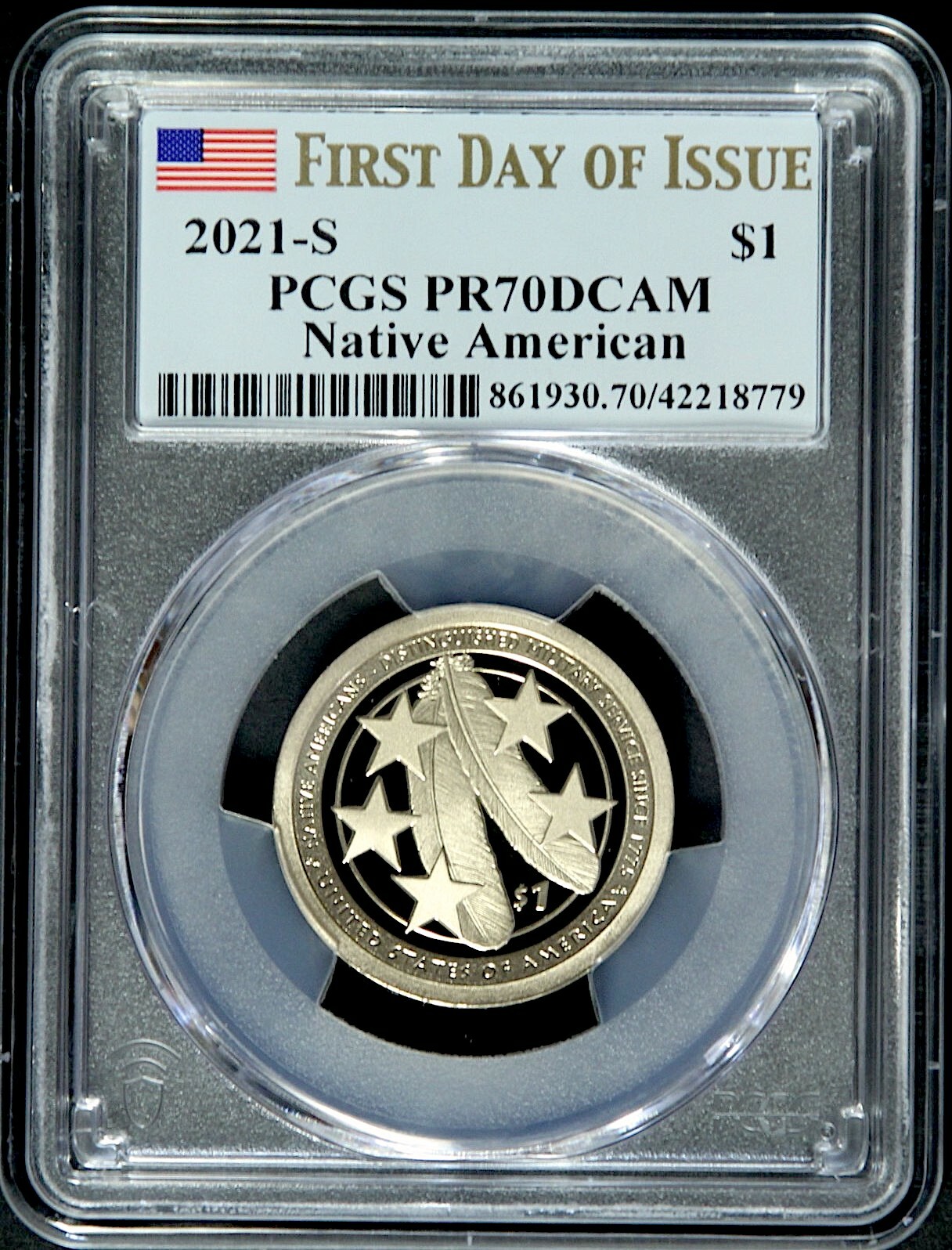 2021 S $1 SACAGAWEA NA MILITARY SERVICE PCGS PR70 DCAM FDOI