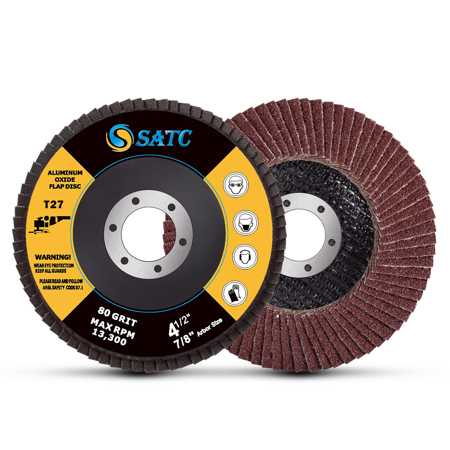 50Pack 4.5 x7/8" A/O Flap Disc 80 Grit 4-1/2 Sanding Grinding Grinder Wheels T27