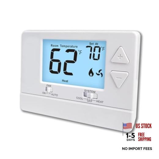 NonProgrammable Thermostat for Home, Digital Energy-Saving White