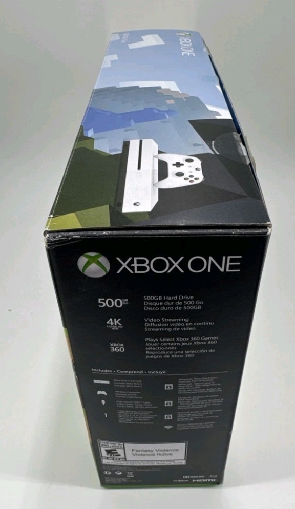 Microsoft Xbox One S 500GB White Minecraft Bundle BOX ONLY NO CONSOLE!!!!SEE PIC