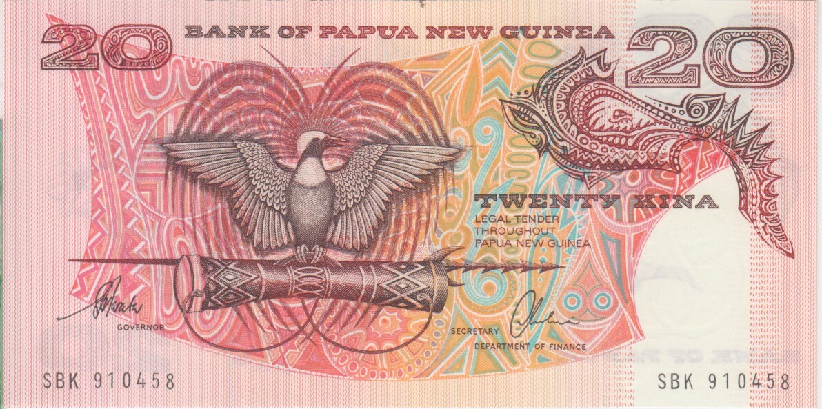 Papua New Guinea banknote P.10b 20 Kina Sig 10b  UNC  We combine 2001