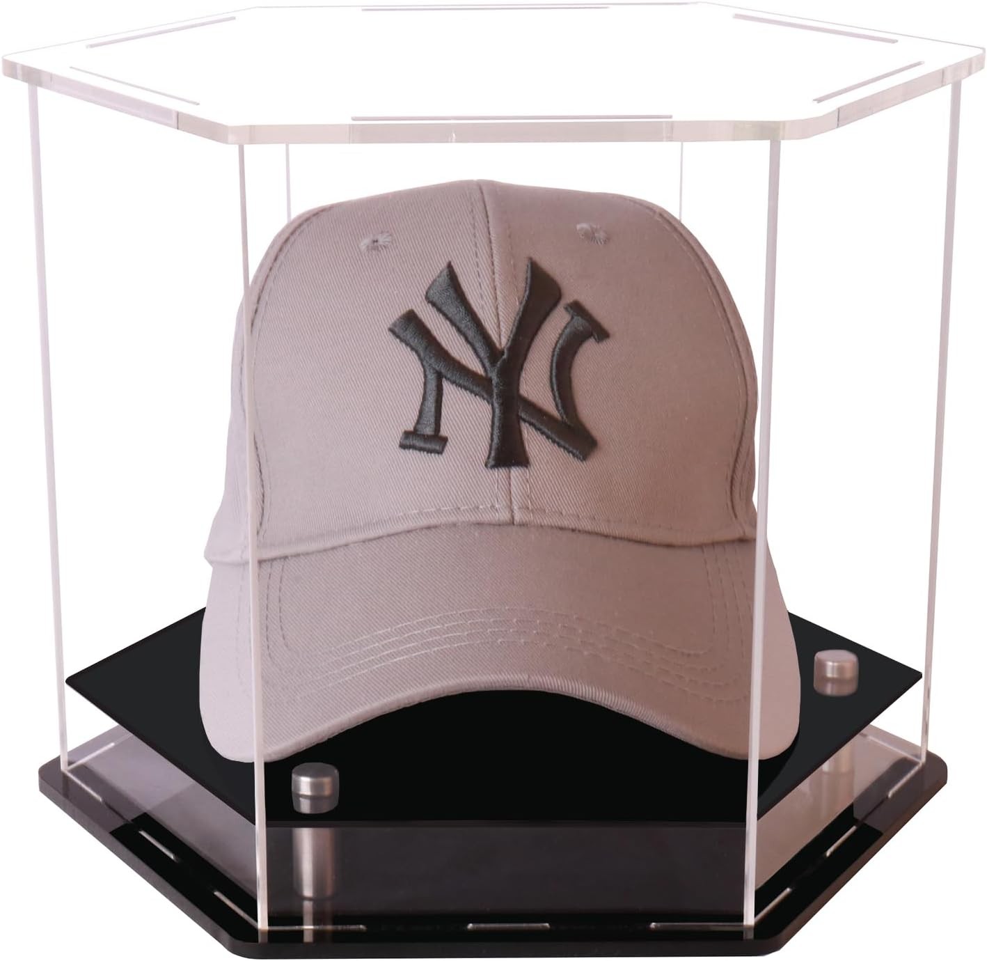 Clear Hat Display Case，hat case for Transparent+black