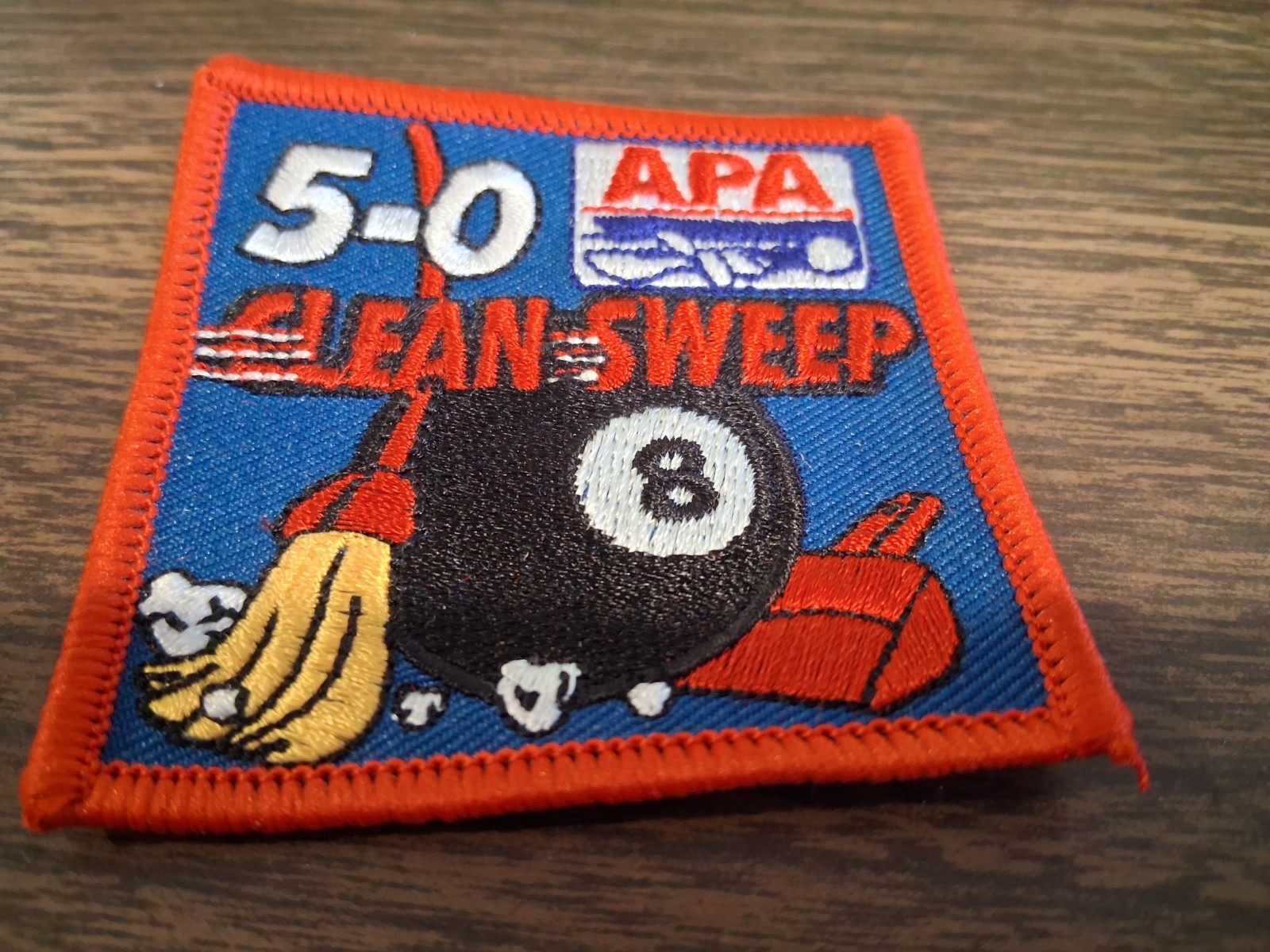 APA Pool Patch 5-0 Clean Sweep 8 Ball League Embroidered Badge Billiards Award