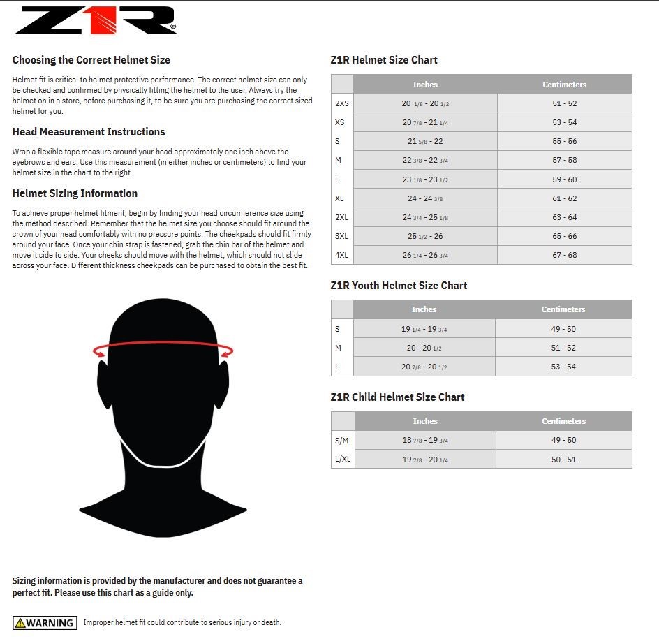 Z1R Talon Full Face Helmet - Gloss Black - Adult Size Medium