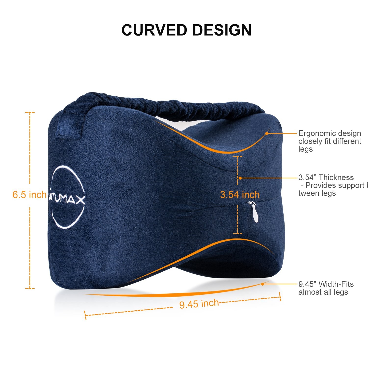 Sciatica Relief Pillow, Knee Support For Better Sleep, Blue