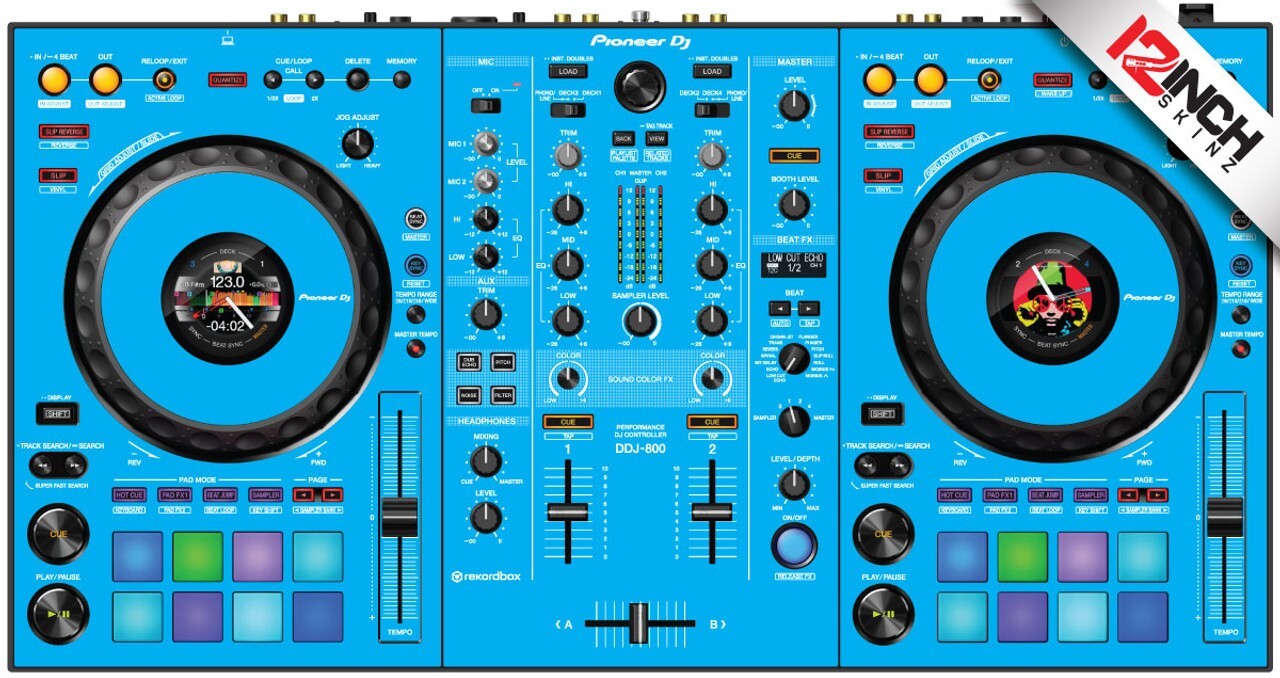 PIONEER DDJ-800 Skin Red Light Blue