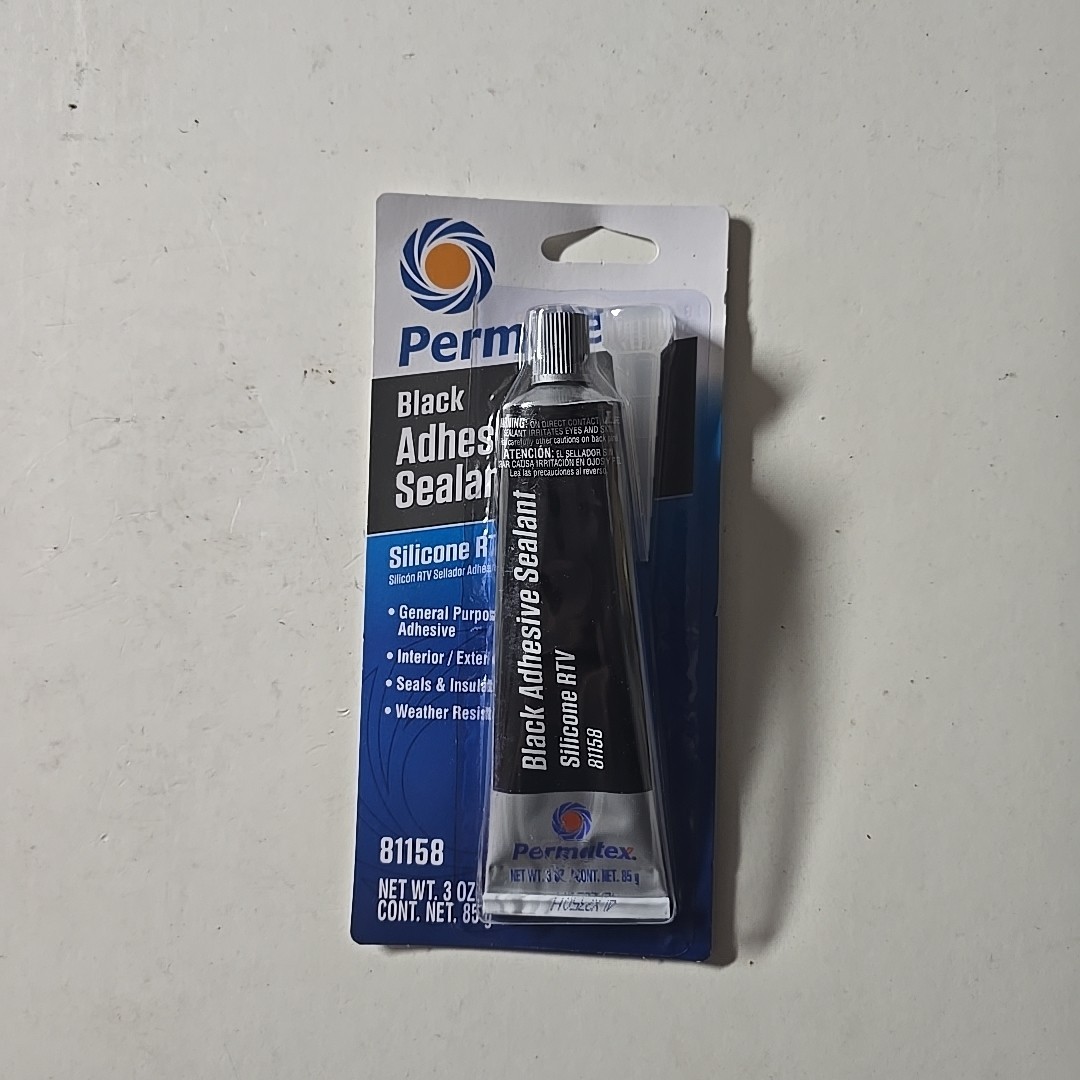Permatex 81158 Black Silicone Adhesive Sealant, 3 oz. Tube