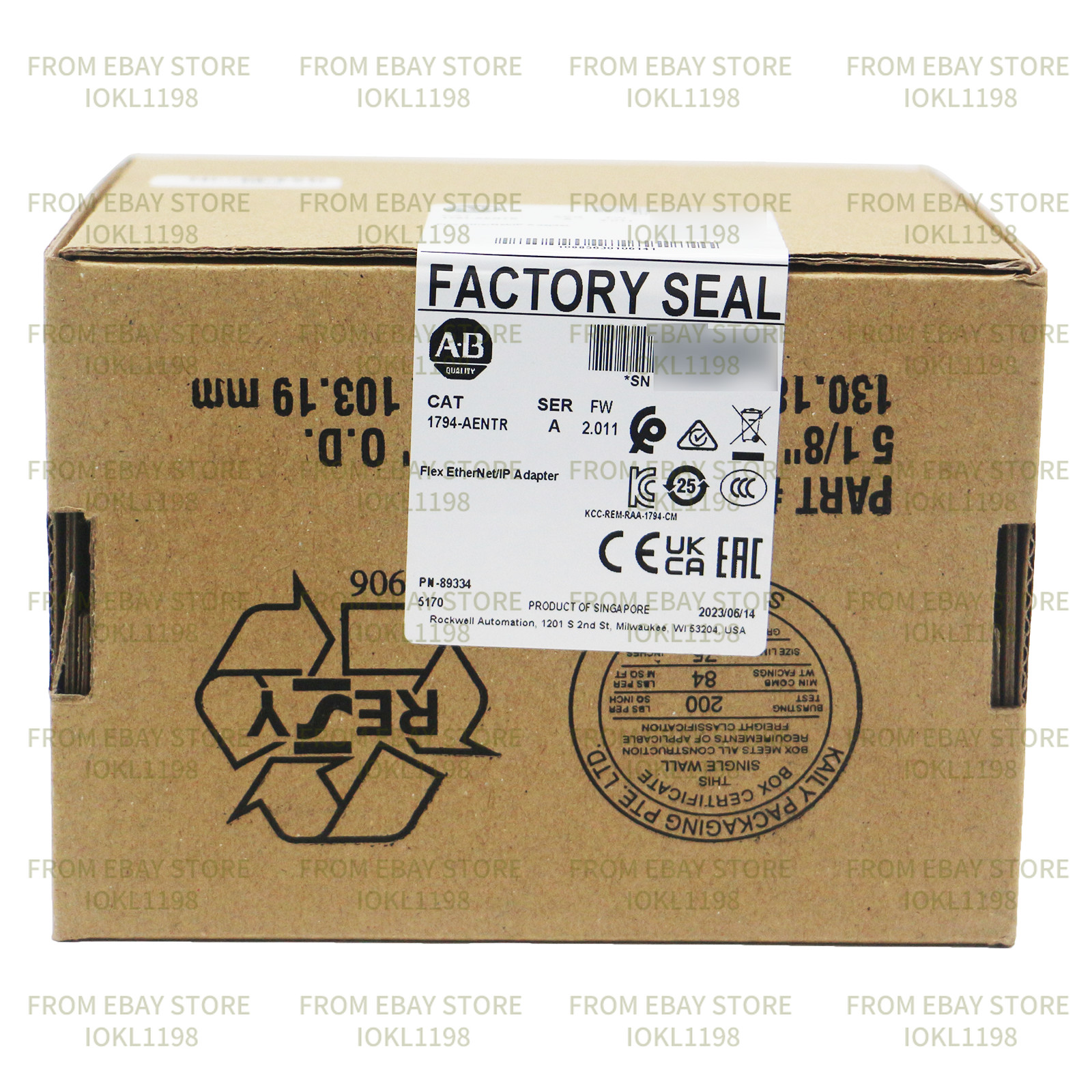100% New Allen-Bradley 1794-AENTR SER A Flex EtherNet/IP Adapter UPS Shipping
