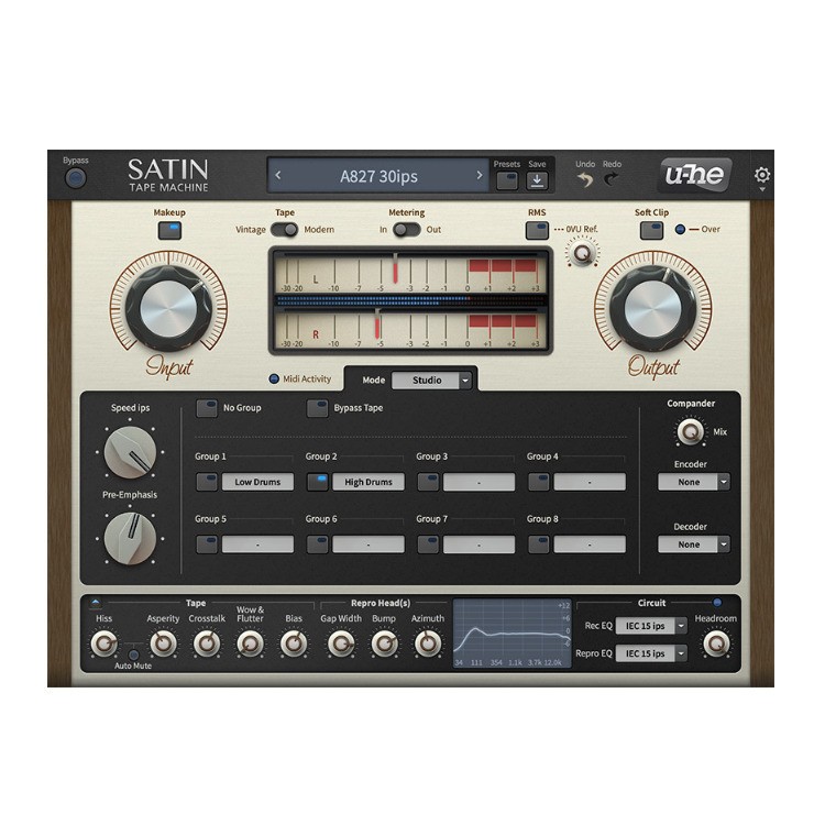 u-He Satin Tape Saturation Plugin with Analog Tape Emulation Effects