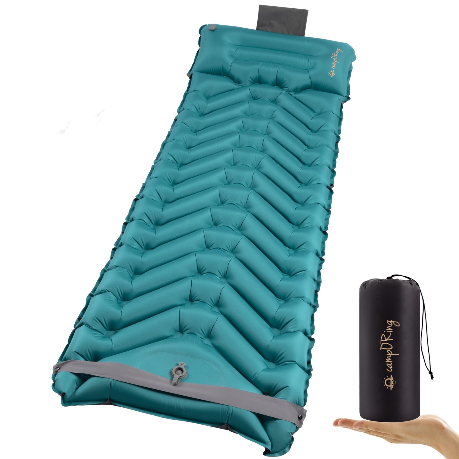 Sleeping Pad with Pillow, Self Inflating Extra-Thick, Ultralight Sleeping Mat...