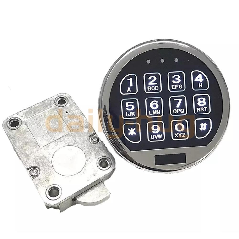 Electronic Safe Lock LED Keypad Chrome Gun Safe Lock Replacement With Swing Bolt