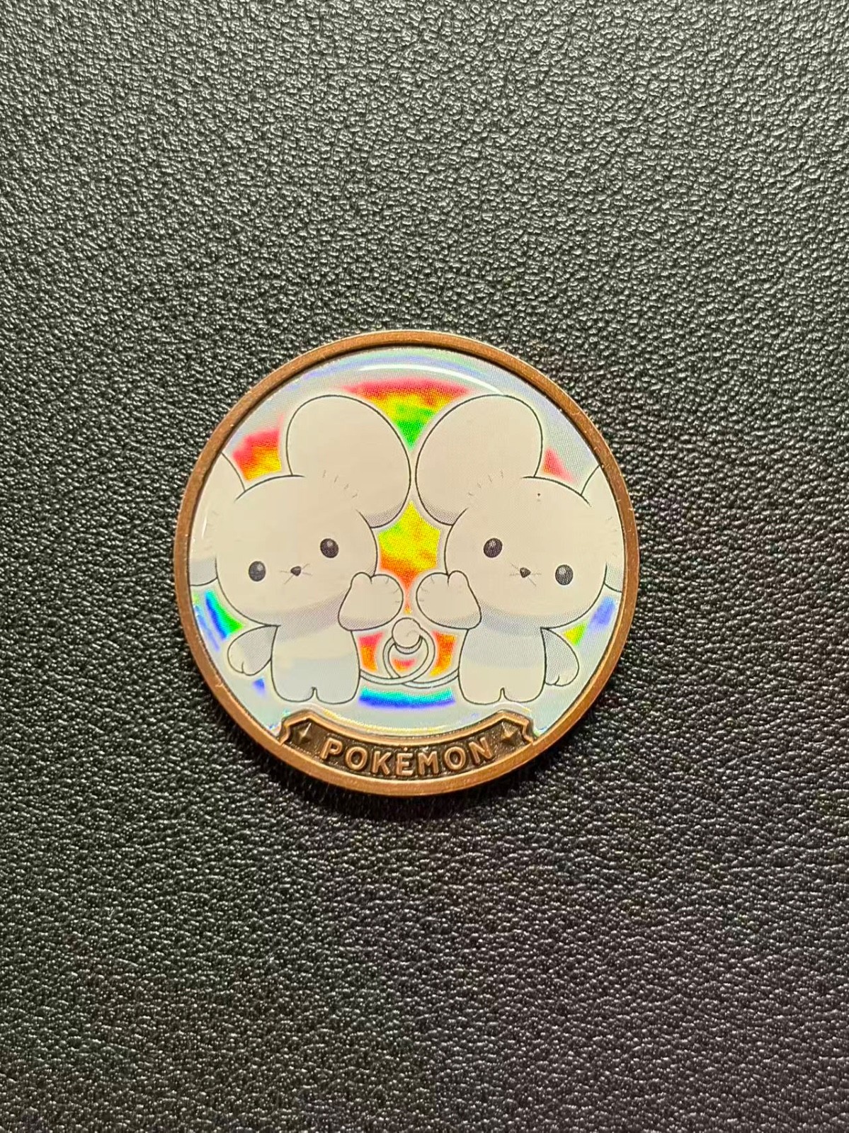 Pokemon TCG Tandemaus  magnetic Metal Medal  Holo  Chinese