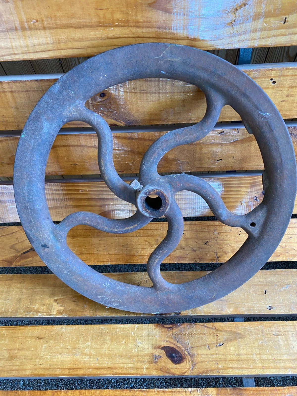Vintage BLACKSMITH POST DRILL Flywheel