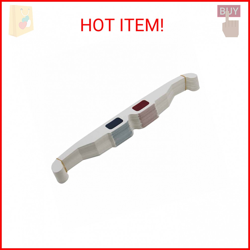 50 Pairs - Flat- 3D Glasses Red and Cyan White Frame Anaglyph Cardboard (Set of