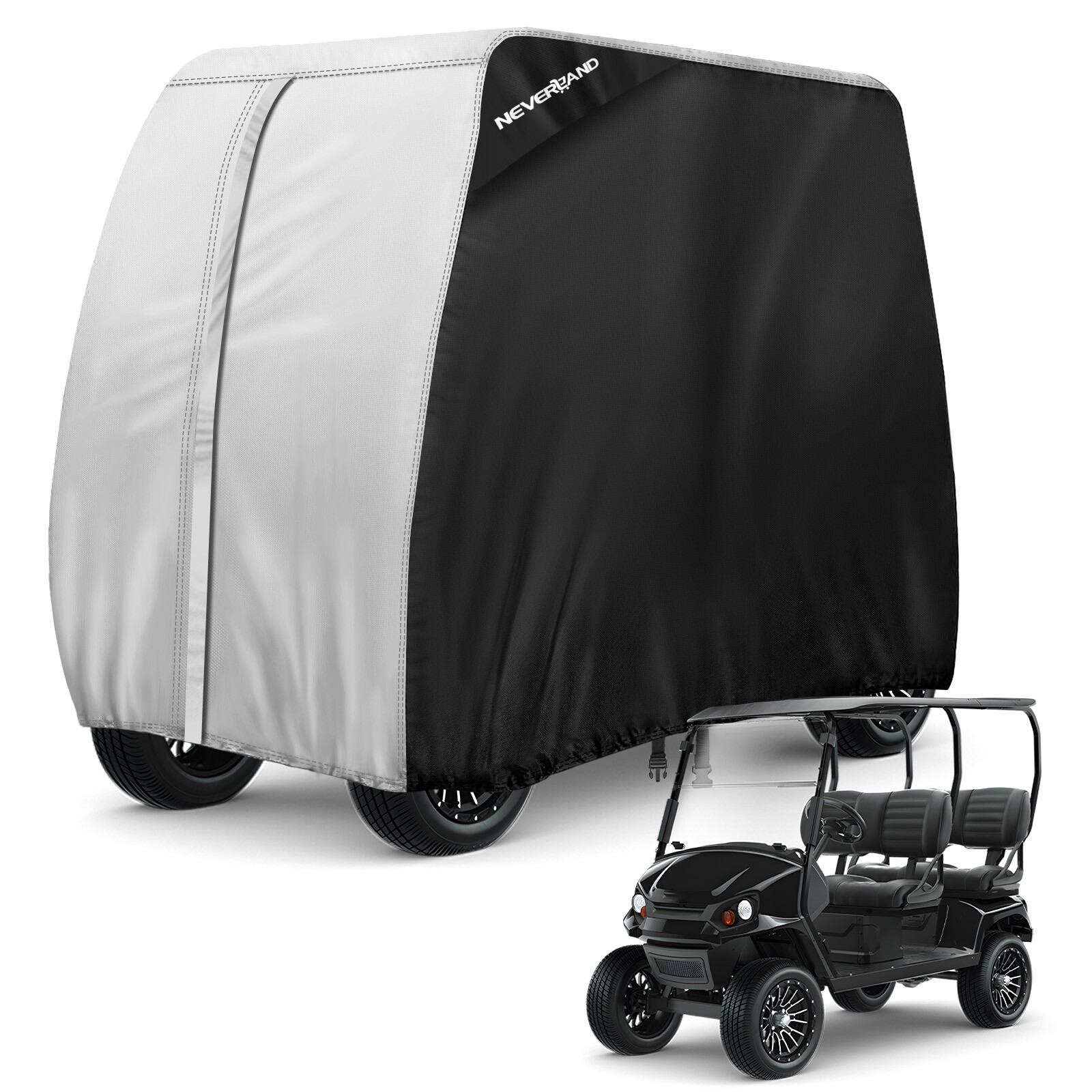 NEVERLAND Waterproof Golf Cart Cover 420D 4 Passenger for EZGO Club Car Yamaha