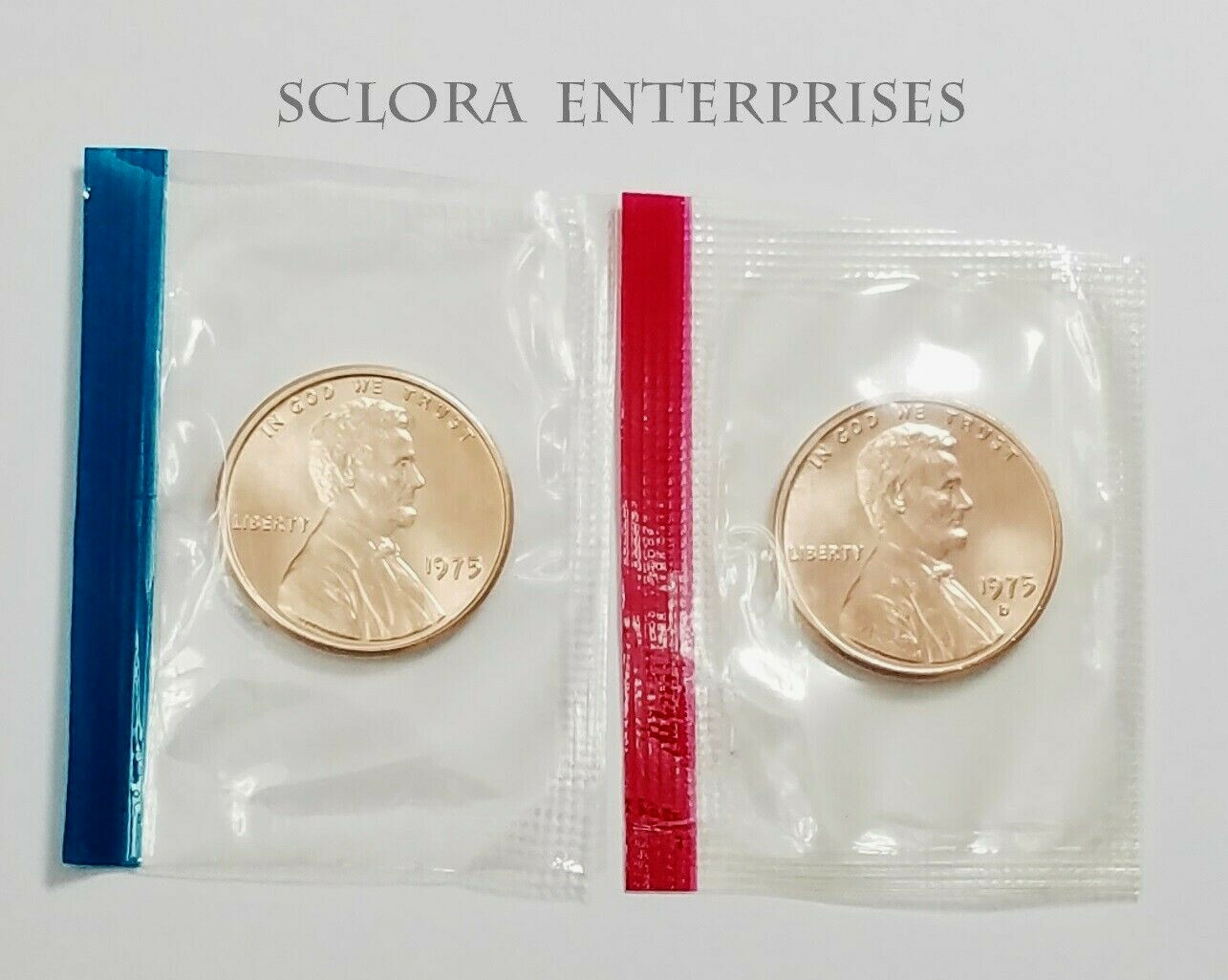 1975 P & D Lincoln Cent / Penny Set (2 COINS) *MINT CELLO*  **FREE SHIPPING**