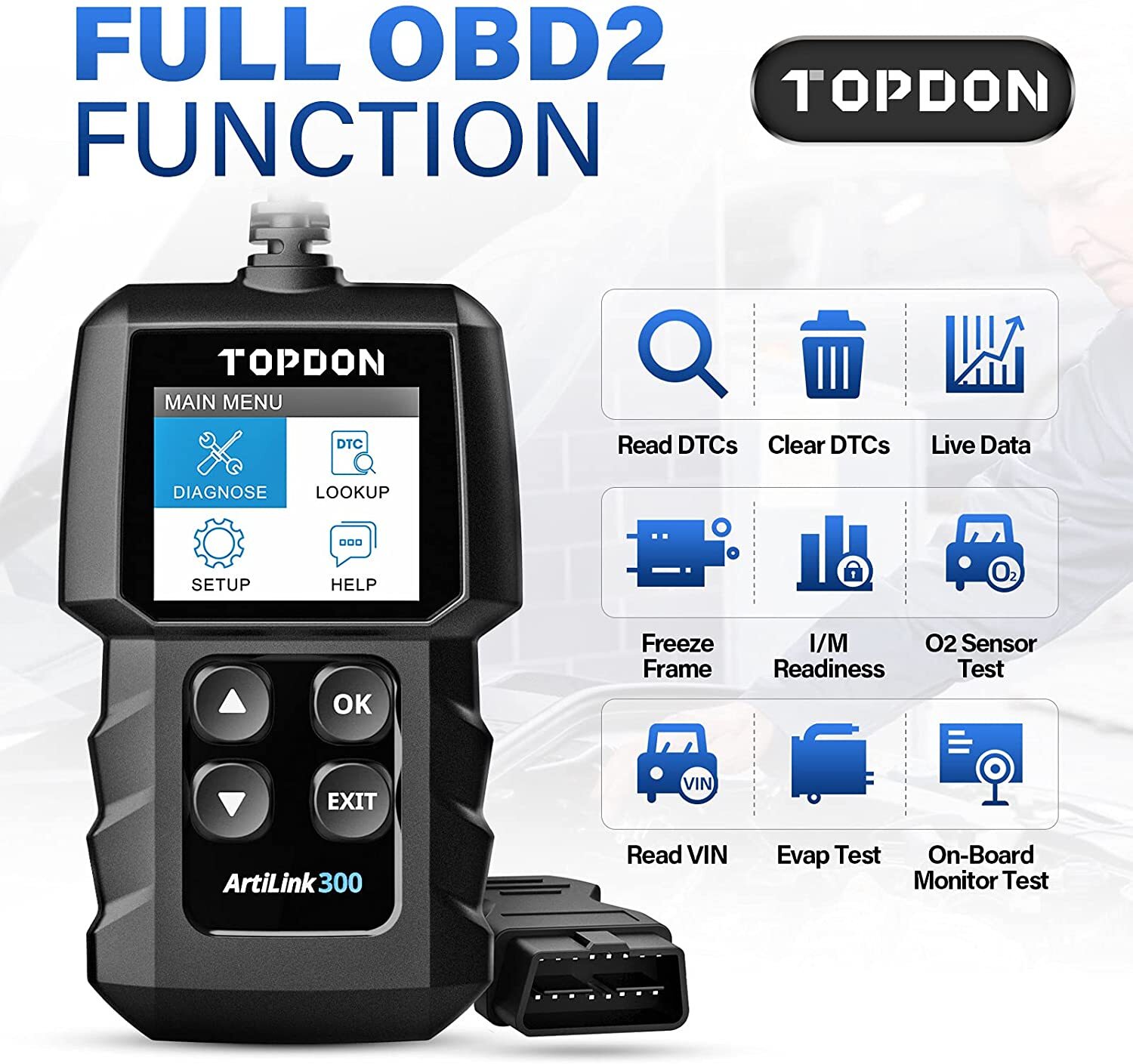 2026 Newest TOPDON AL300 Universal OBD2 Scanner Car Engine Fault Code Reader
