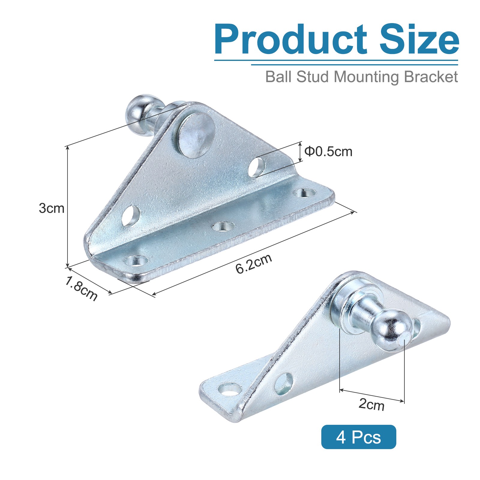 10MM Ball Stud Mounting Bracket, 4PCS Gas Struts Mounting Bracket