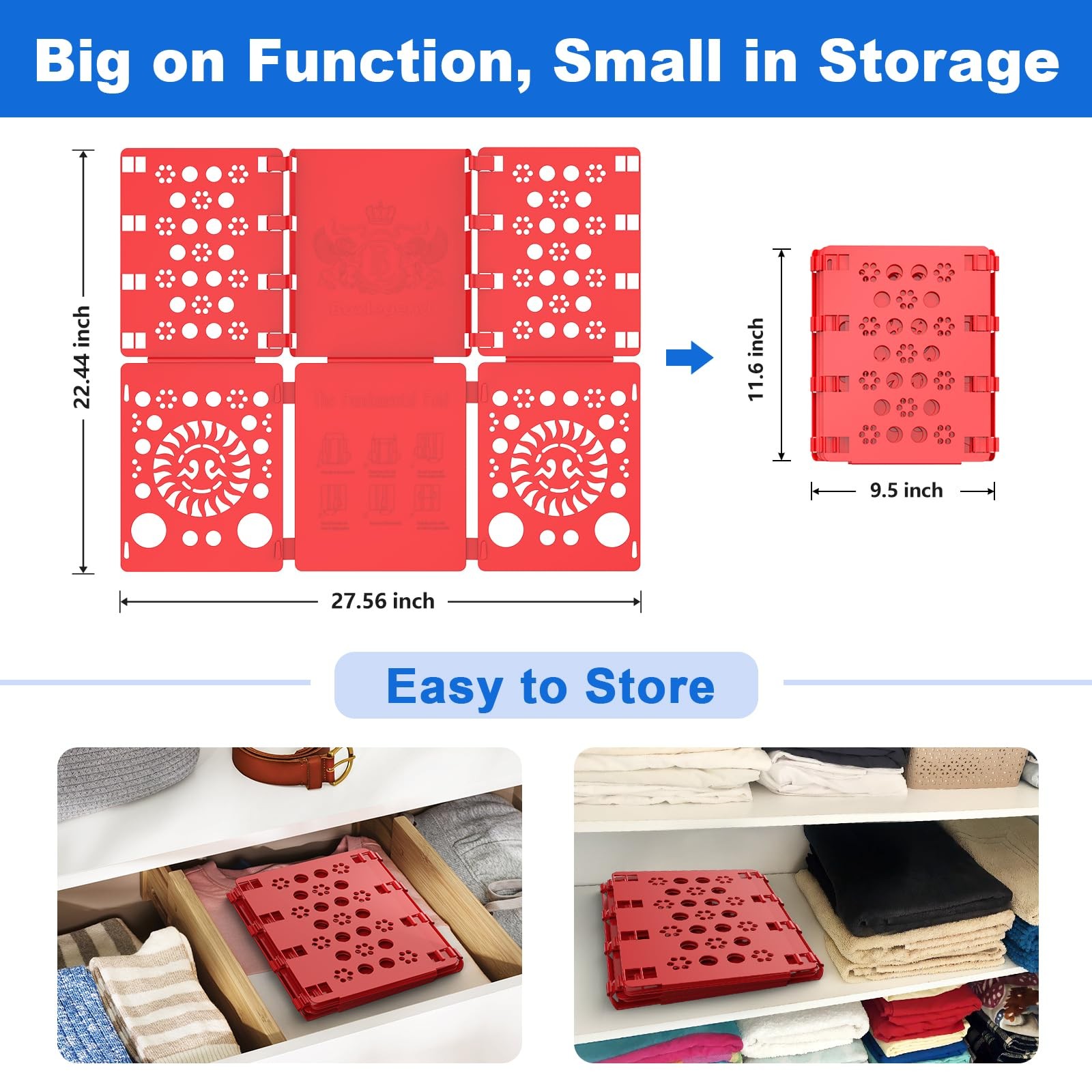 Red Shirt Folder Board, Tshirt Clothes Folder, Durable Laundry Helper, Sorter