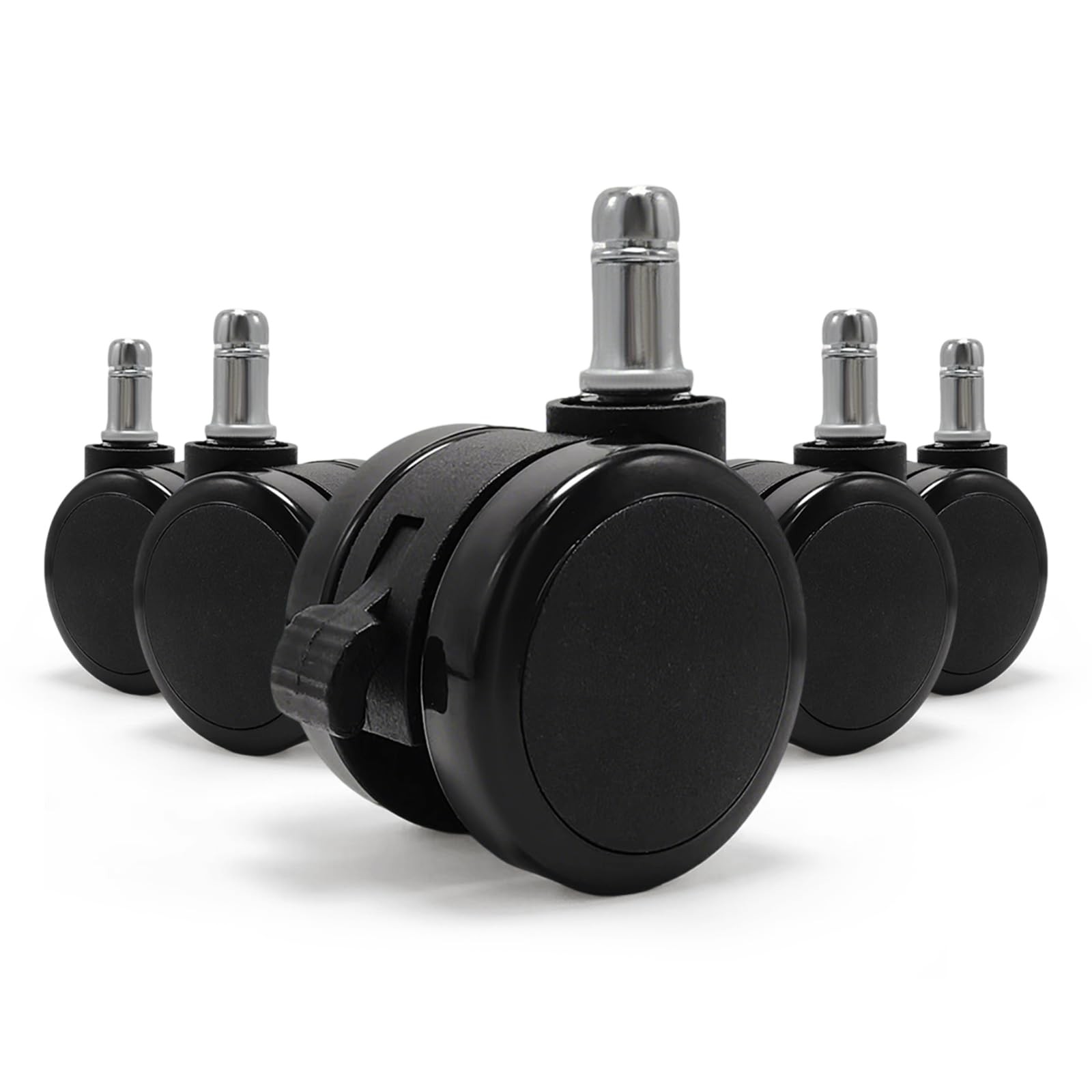 5 PCS Office Chair Brake Twin Caster Wheels Universal Fit 2 Inch Rollers