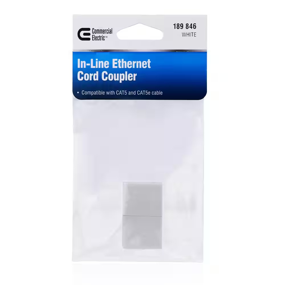 White Ethernet Cable Extender F/F Inline RJ45 Coupler Connector Modular