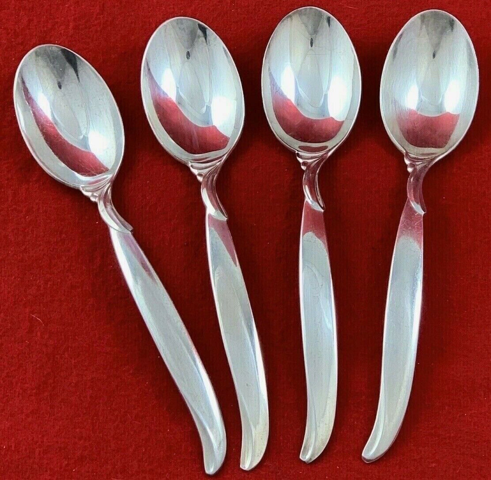Flair by 1847 Rogers Silverplate Set of 4 Teaspoons Mid-Century 50's/60's