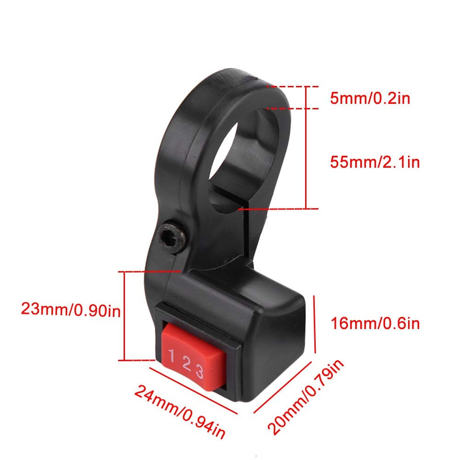 Handlebar Switch Shift 3 Speed Module, 22mm 7/8 inch Electric Motorcycle E-Bi...