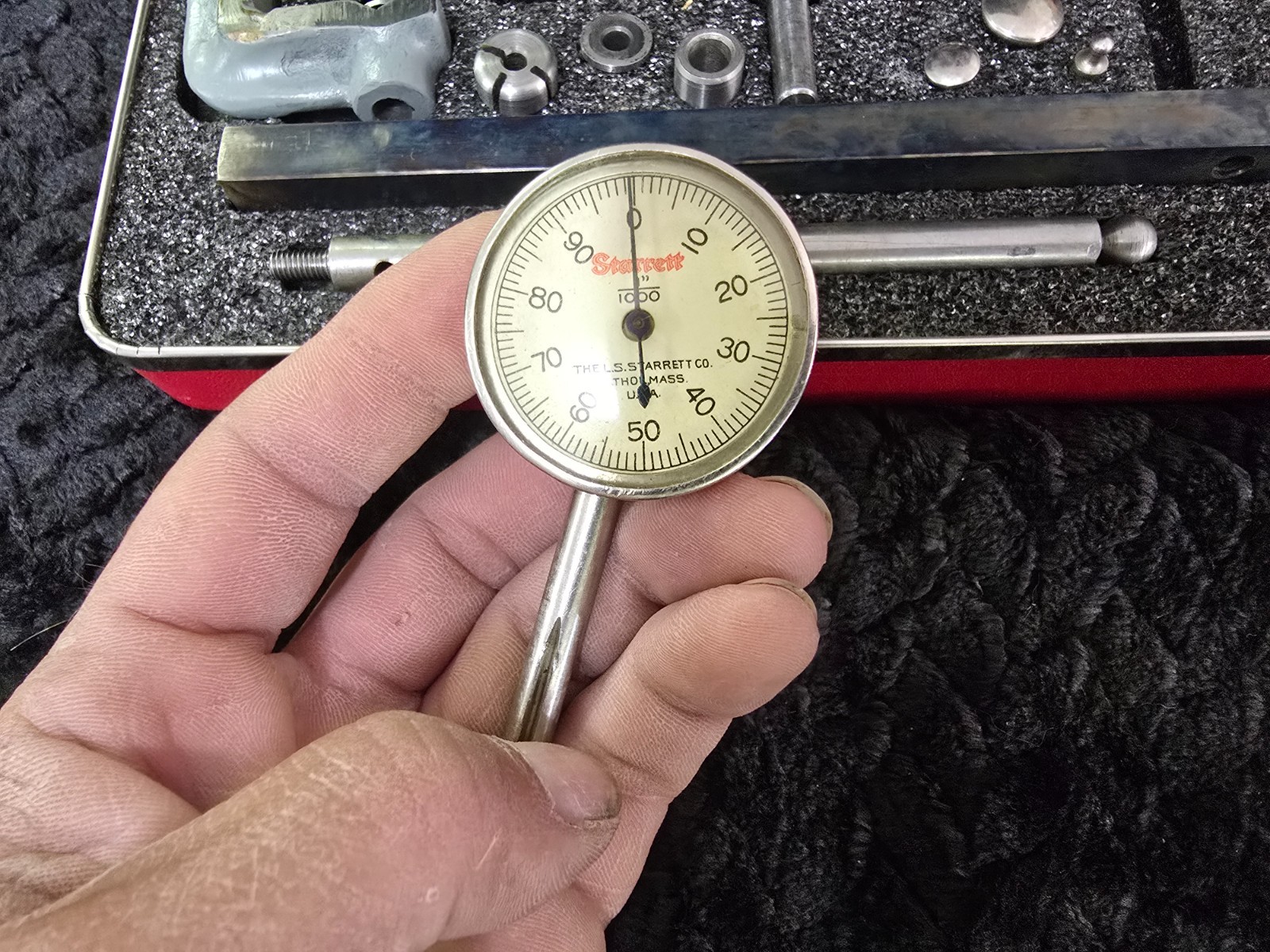 Vintage Starrett No 196 Dial Test Indicator Kit Excellent Condition