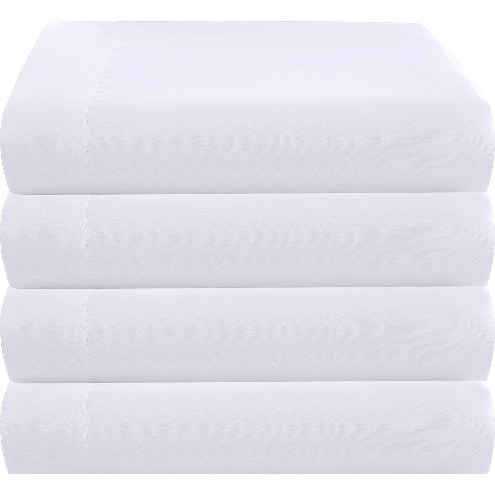 ZPECC Queen Flat Sheet Only 4 Pack, Durable White Top Bed Sheets Hypoallerge...