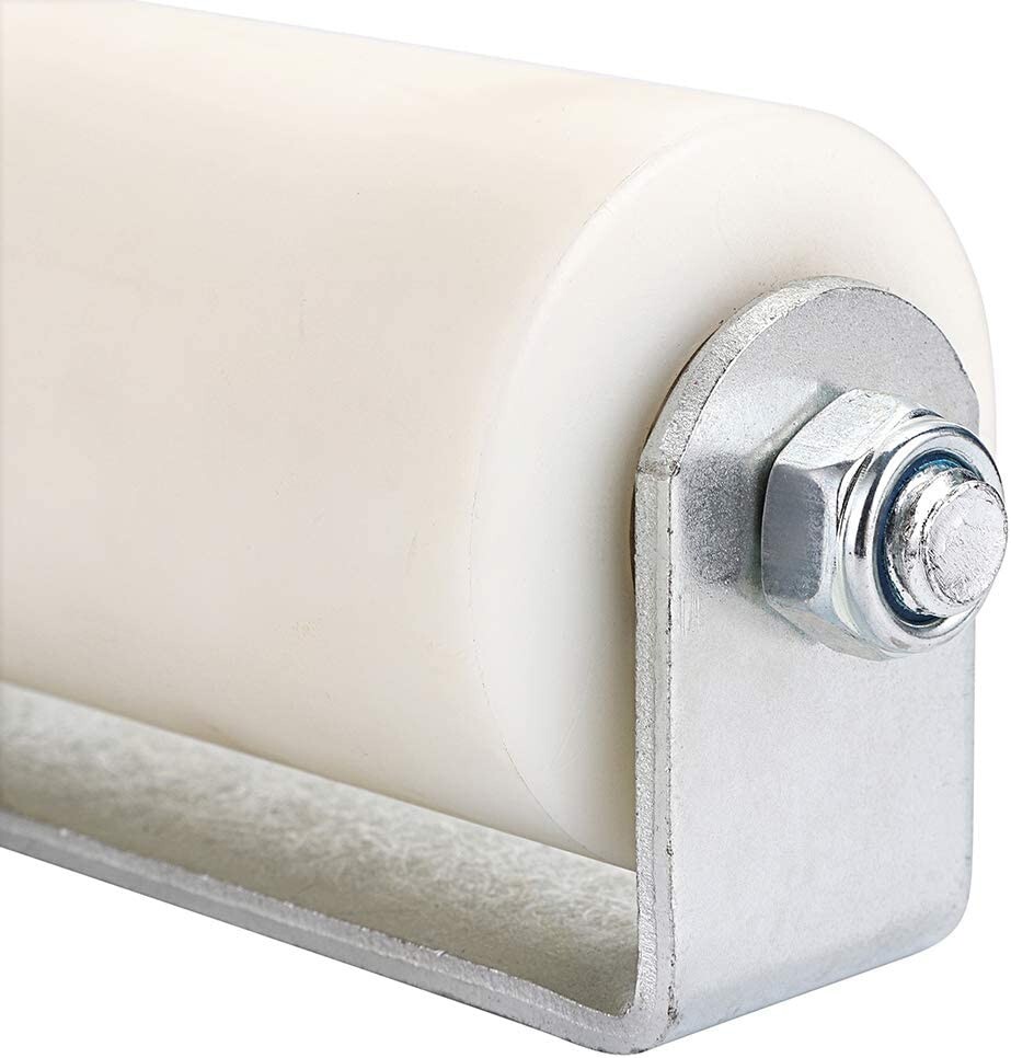 White Sealed Ball Bearing Slide Gate Guide Roller Post Welded Bracket Hard Nylon