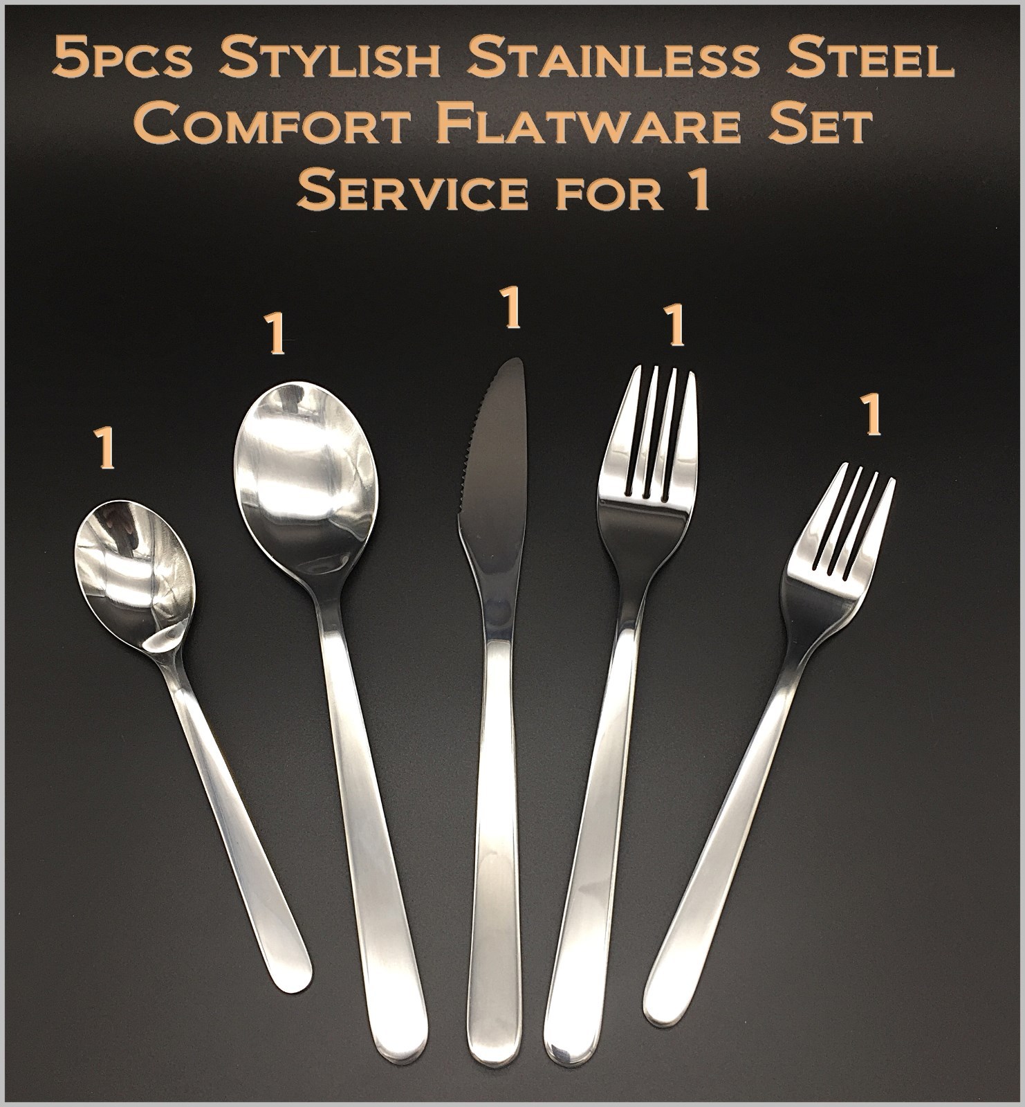 Modern, Stylish & Classic Stainless Steel Flatware Set Settings 1-10 Optional